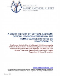 Official and Semi-official Pronouncements by Theroman Catholic Church on Homosexuality