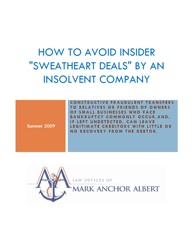 How to Avoid Insider 'Sweatheart Deals' by an Insolvent Company